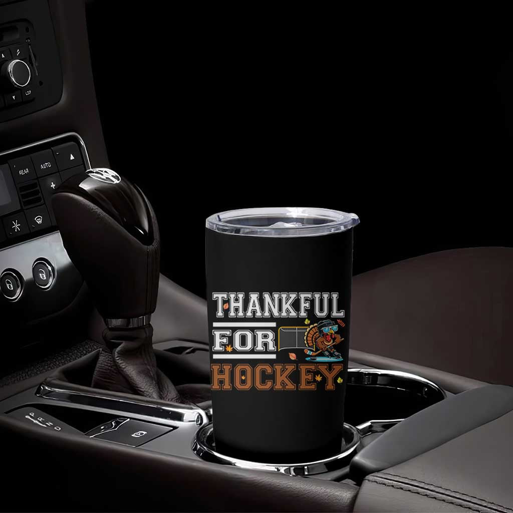 Thankful For Hockey Tumbler Cup Funny Thanksgiving Ice Hockey Gift - Wonder Print Shop