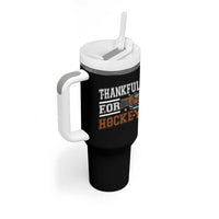 Thankful For Hockey Tumbler With Handle Funny Thanksgiving Ice Hockey Gift - Wonder Print Shop