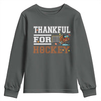 Thankful For Hockey Youth Sweatshirt Funny Thanksgiving Ice Hockey Gift - Wonder Print Shop