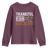 Thankful For Hockey Youth Sweatshirt Funny Thanksgiving Ice Hockey Gift - Wonder Print Shop