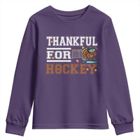 Thankful For Hockey Youth Sweatshirt Funny Thanksgiving Ice Hockey Gift - Wonder Print Shop