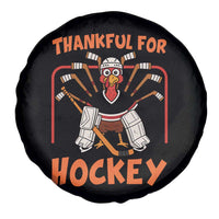 Thankful For Hockey Spare Tire Cover Funny Turkey Ice Hockey Player Gift - Wonder Print Shop