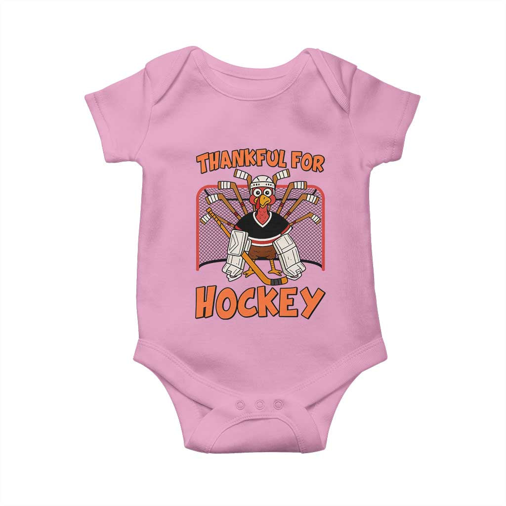 Thankful For Hockey Baby Onesie Funny Turkey Ice Hockey Player Gift - Wonder Print Shop