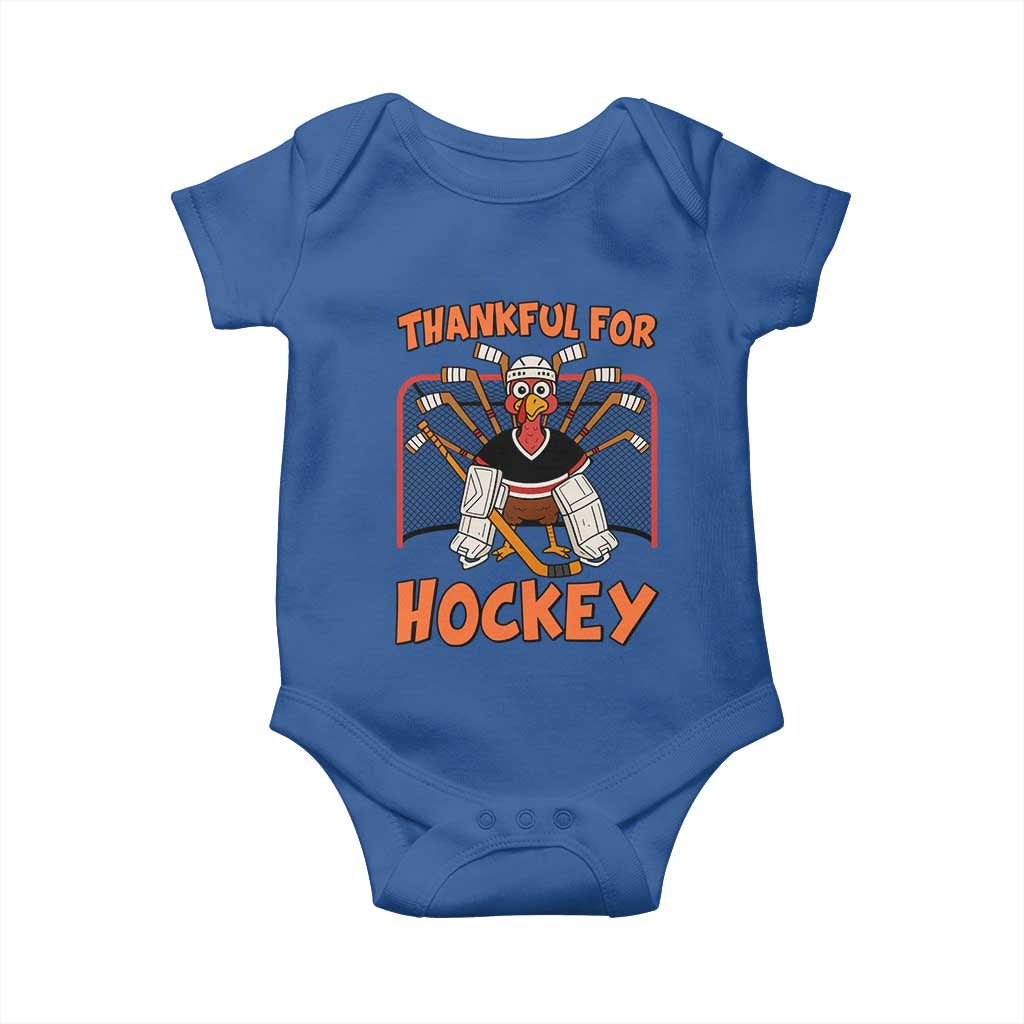 Thankful For Hockey Baby Onesie Funny Turkey Ice Hockey Player Gift - Wonder Print Shop
