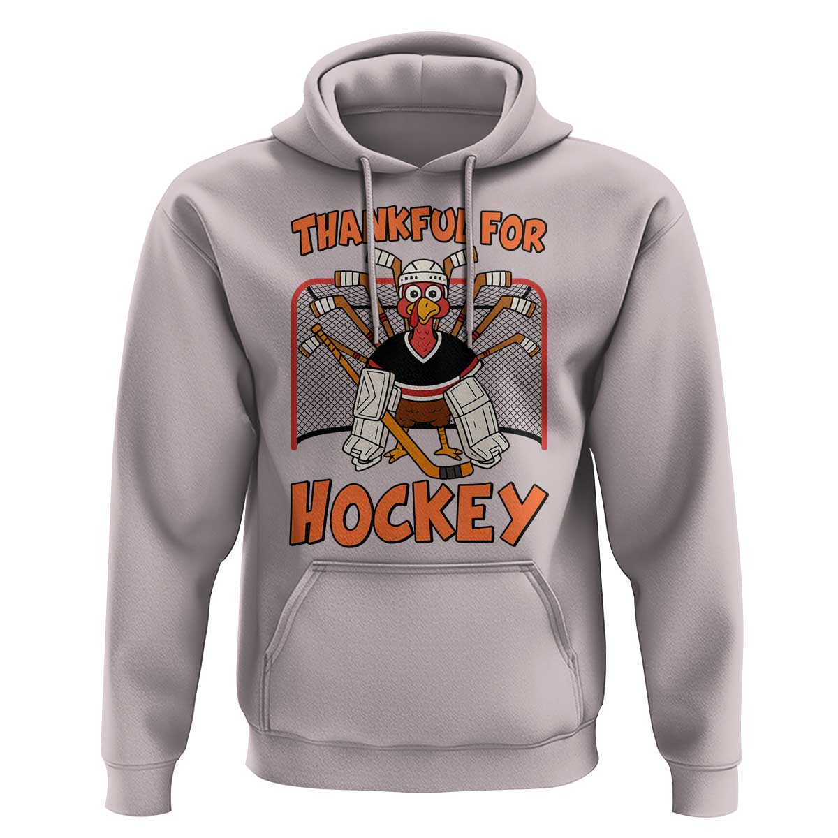 Thankful For Hockey Hoodie Funny Turkey Ice Hockey Player Gift - Wonder Print Shop