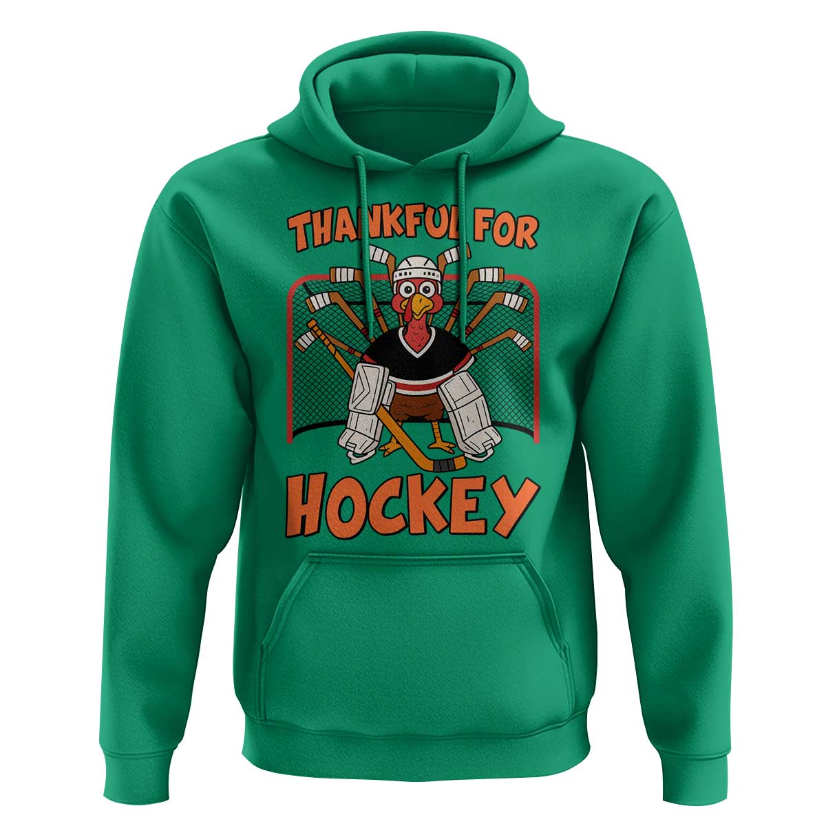 Thankful For Hockey Hoodie Funny Turkey Ice Hockey Player Gift - Wonder Print Shop