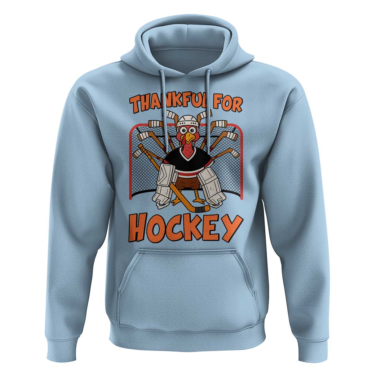 Thankful For Hockey Hoodie Funny Turkey Ice Hockey Player Gift - Wonder Print Shop