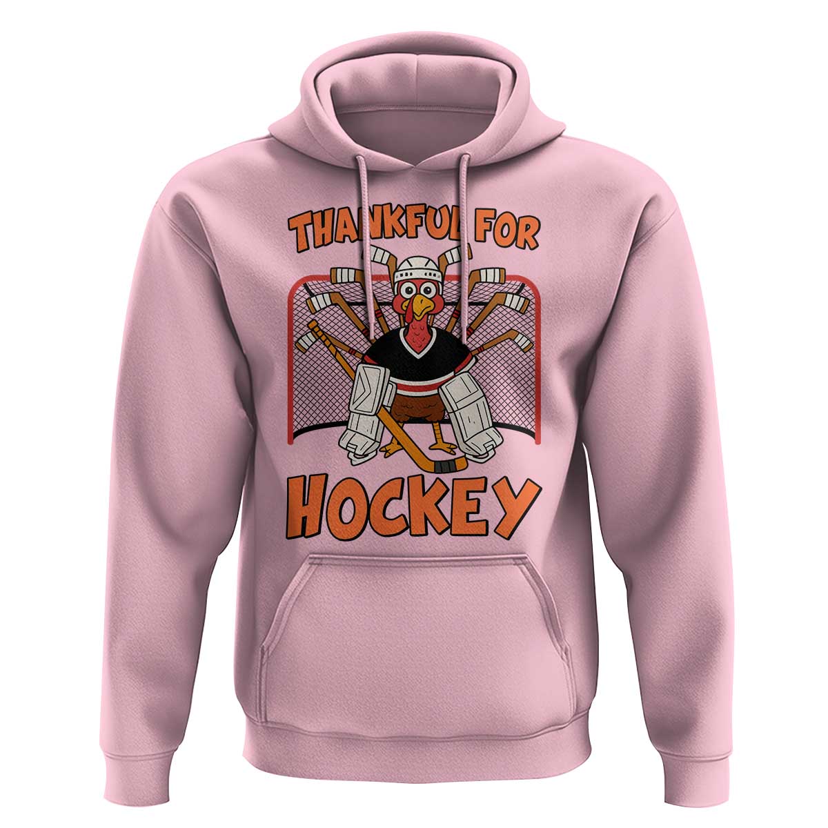 Thankful For Hockey Hoodie Funny Turkey Ice Hockey Player Gift - Wonder Print Shop