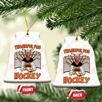 Thankful For Hockey Ceramic Ornament Funny Turkey Ice Hockey Player Gift - Wonder Print Shop