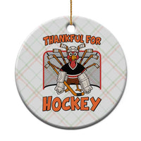 Thankful For Hockey Ceramic Ornament Funny Turkey Ice Hockey Player Gift - Wonder Print Shop