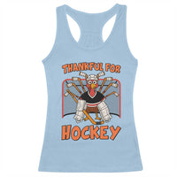 Thankful For Hockey Racerback Tank Top Funny Turkey Ice Hockey Player Gift - Wonder Print Shop