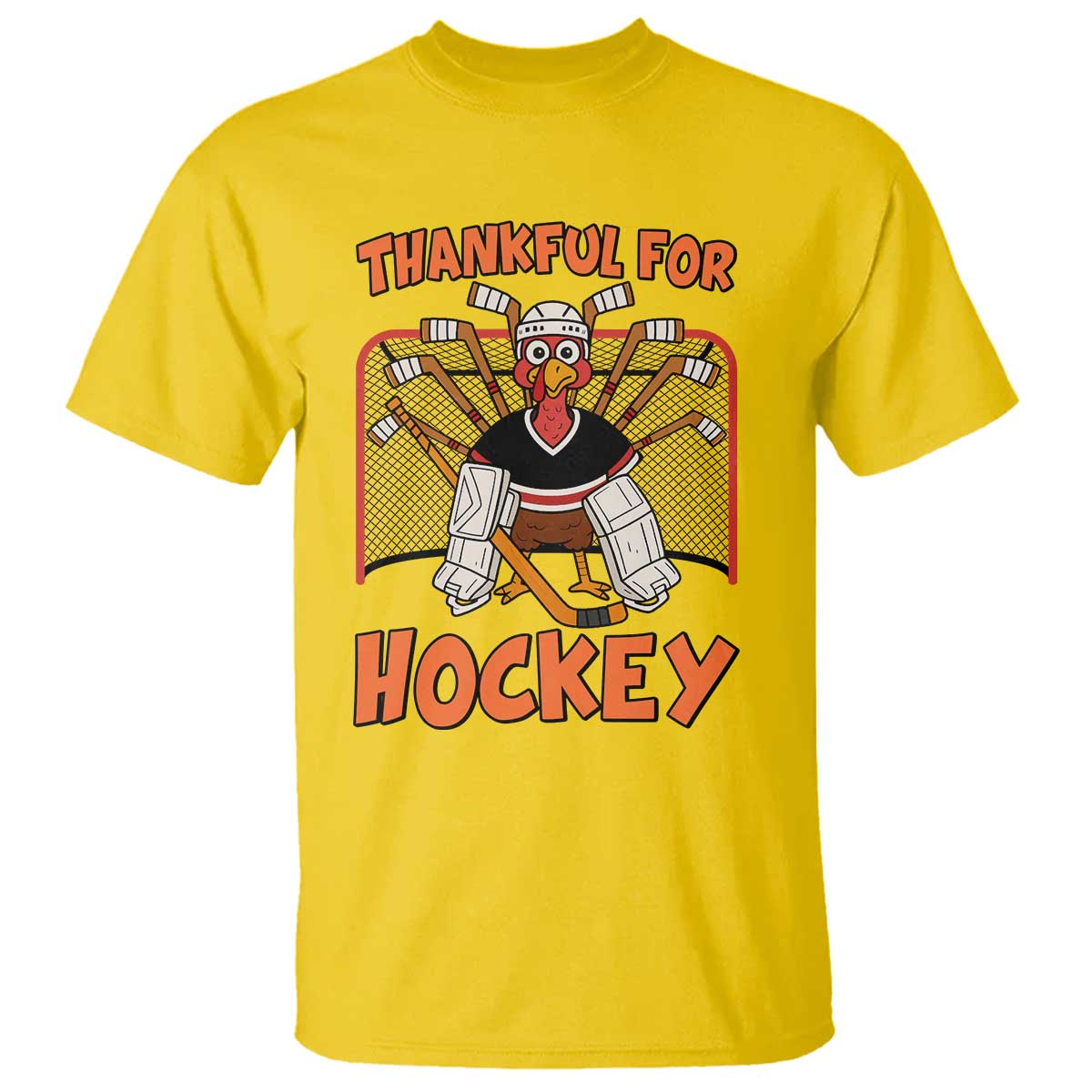 Thankful For Hockey T Shirt Funny Turkey Ice Hockey Player Gift - Wonder Print Shop