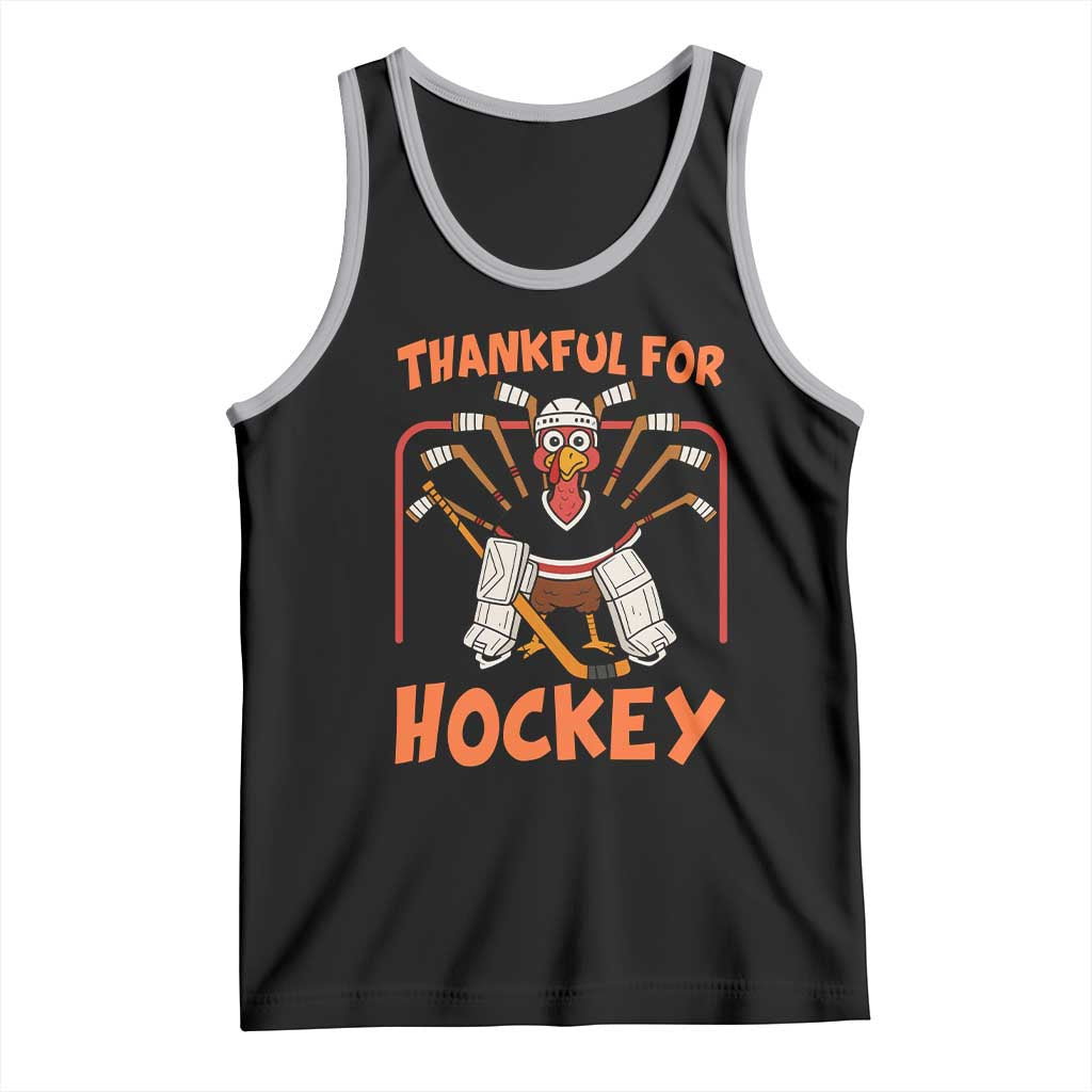 Thankful For Hockey Tank Top Funny Turkey Ice Hockey Player Gift - Wonder Print Shop
