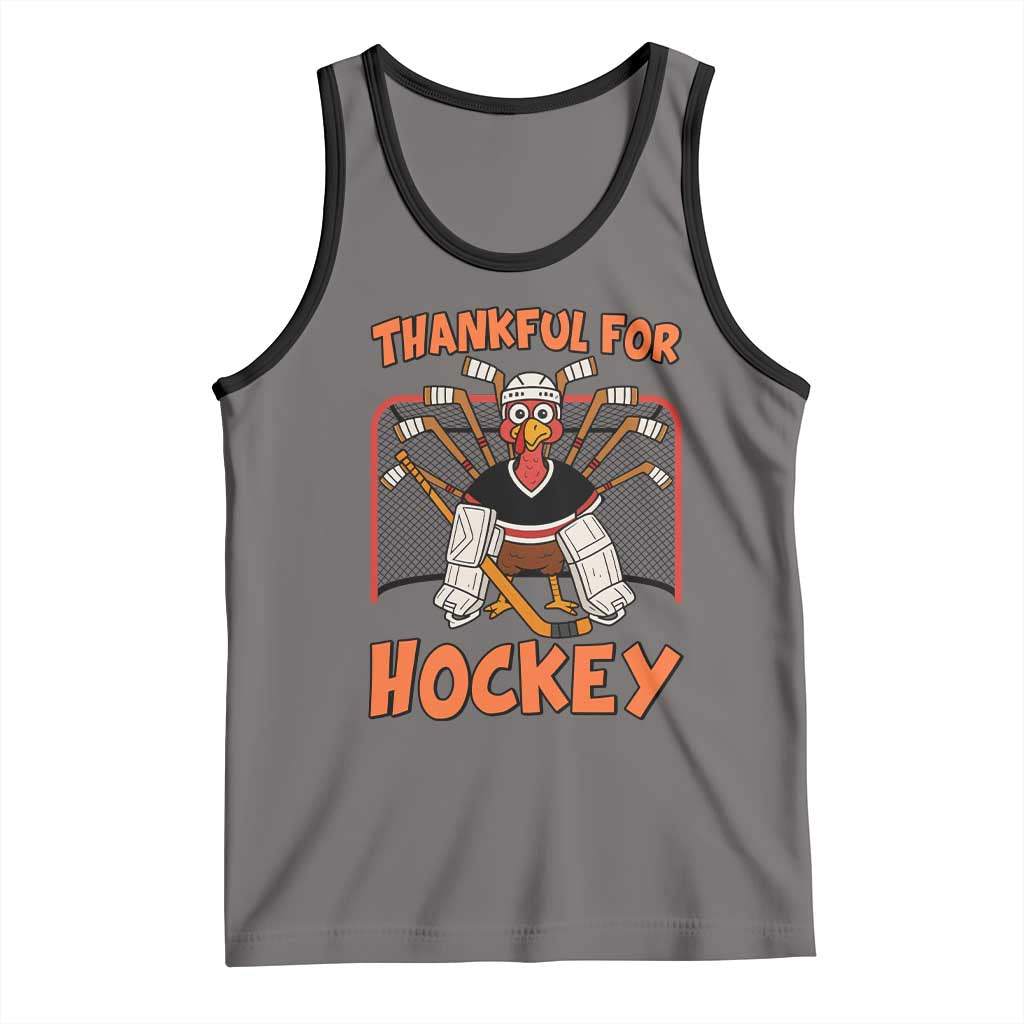Thankful For Hockey Tank Top Funny Turkey Ice Hockey Player Gift - Wonder Print Shop