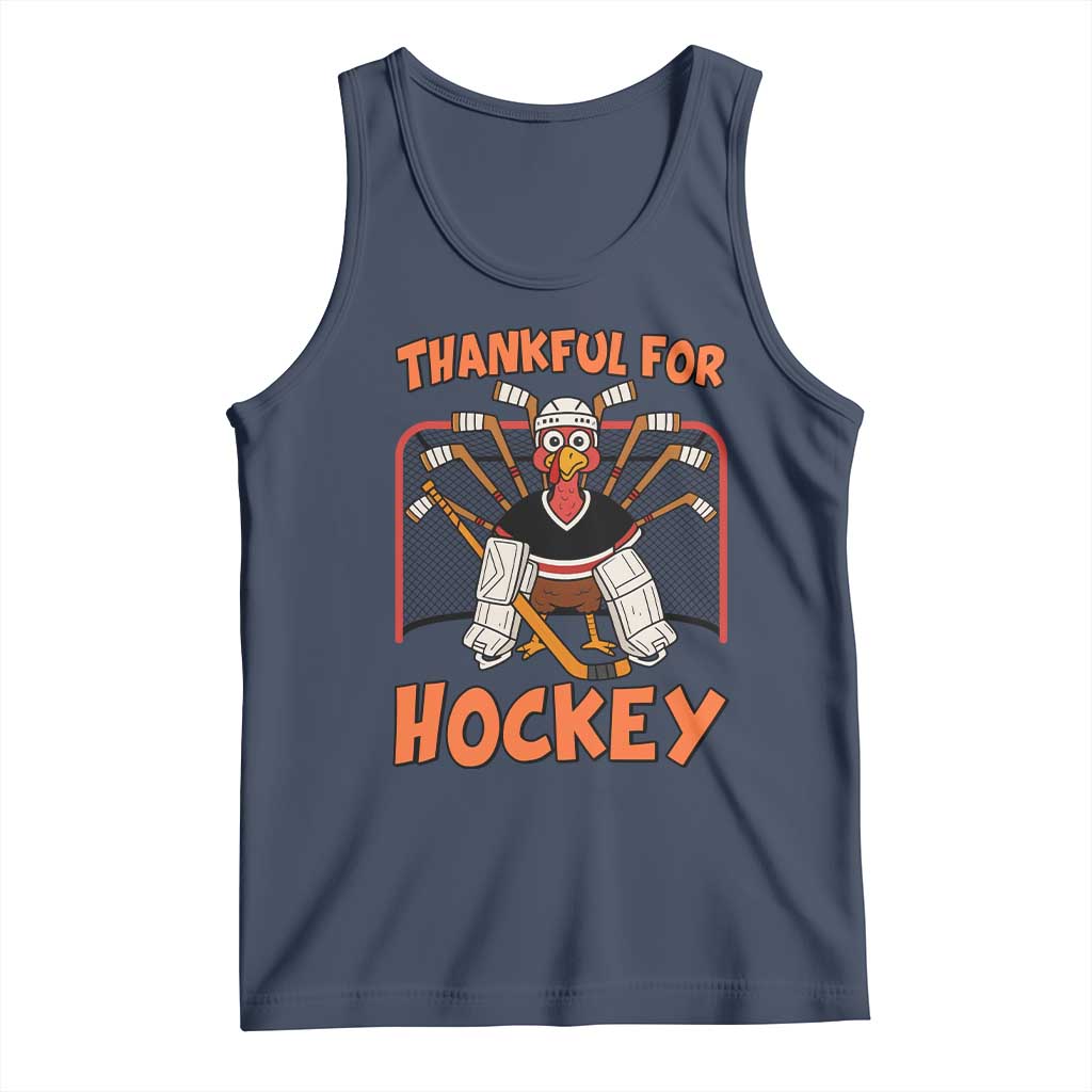 Thankful For Hockey Tank Top Funny Turkey Ice Hockey Player Gift - Wonder Print Shop