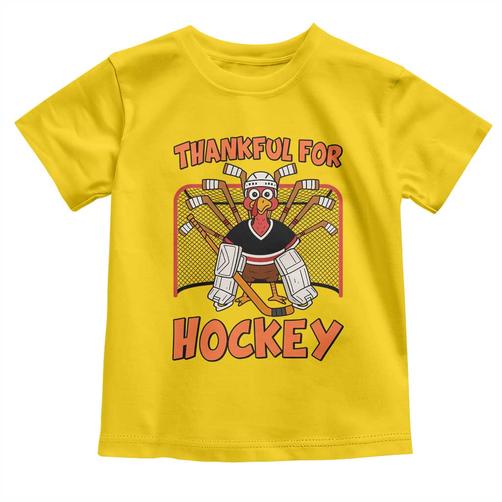 Thankful For Hockey Toddler T Shirt Funny Turkey Ice Hockey Player Gift - Wonder Print Shop