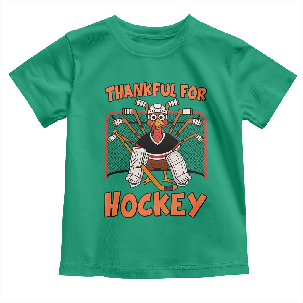 Thankful For Hockey Toddler T Shirt Funny Turkey Ice Hockey Player Gift - Wonder Print Shop