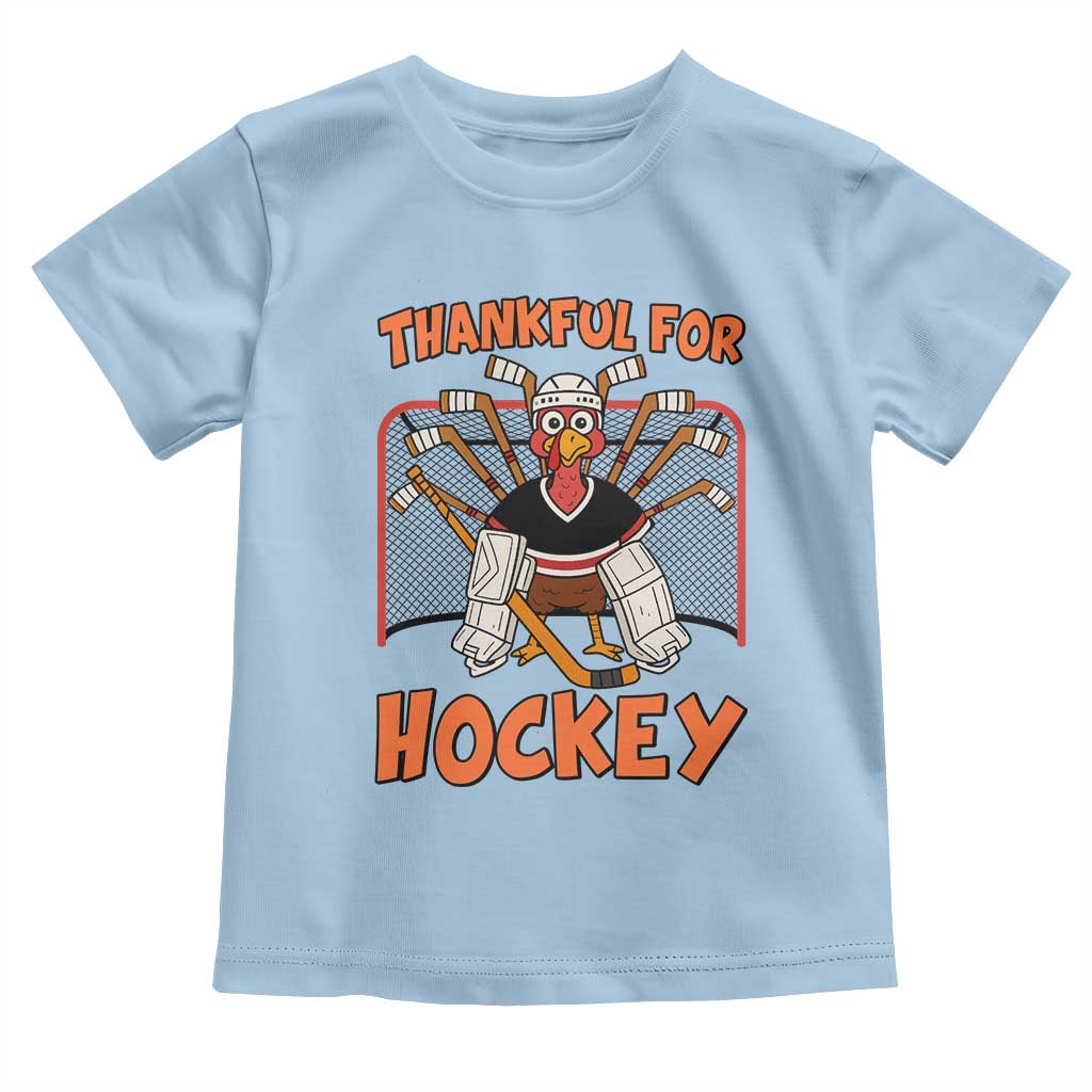 Thankful For Hockey Toddler T Shirt Funny Turkey Ice Hockey Player Gift - Wonder Print Shop