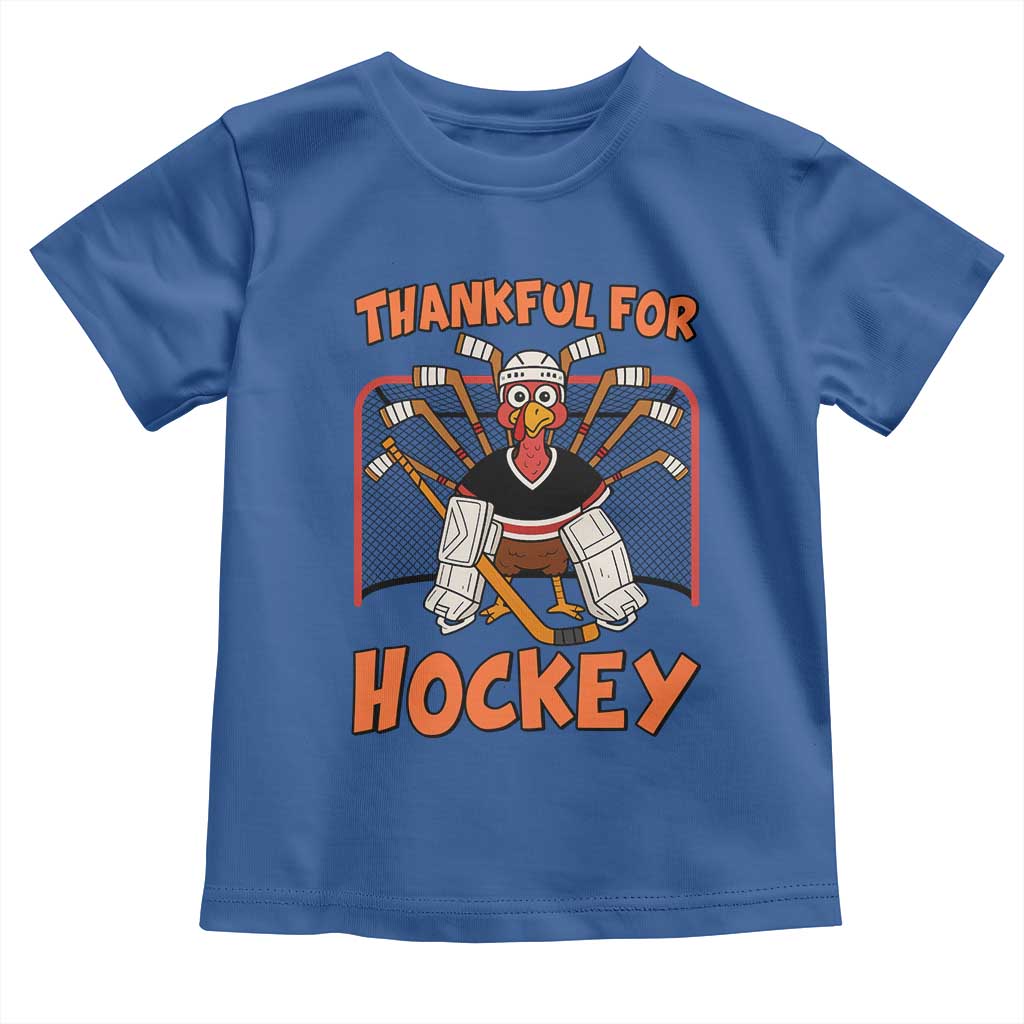 Thankful For Hockey Toddler T Shirt Funny Turkey Ice Hockey Player Gift - Wonder Print Shop
