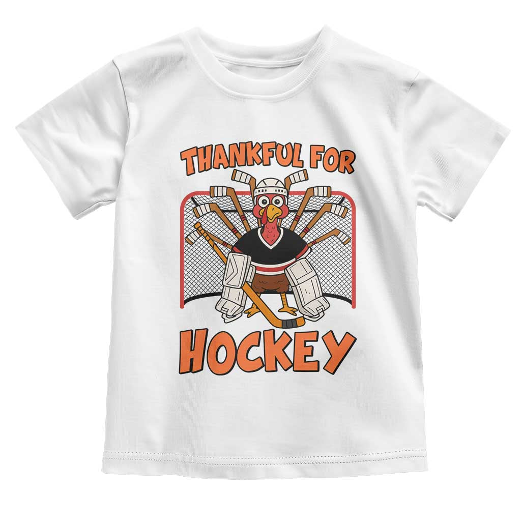 Thankful For Hockey Toddler T Shirt Funny Turkey Ice Hockey Player Gift - Wonder Print Shop
