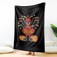 Funny Turkey Ice Hockey Gift Throw Blanket Thankful For Hockey - Wonder Print Shop