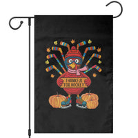 Funny Turkey Ice Hockey Gift Garden Flag Thankful For Hockey - Wonder Print Shop