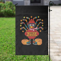 Funny Turkey Ice Hockey Gift Garden Flag Thankful For Hockey - Wonder Print Shop