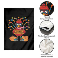 Funny Turkey Ice Hockey Gift Garden Flag Thankful For Hockey - Wonder Print Shop