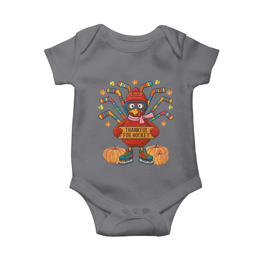 Funny Turkey Ice Hockey Gift Baby Onesie Thankful For Hockey - Wonder Print Shop