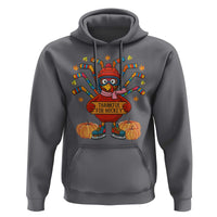 Funny Turkey Ice Hockey Gift Hoodie Thankful For Hockey - Wonder Print Shop