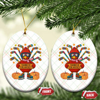 Funny Turkey Ice Hockey Gift Ceramic Ornament Thankful For Hockey - Wonder Print Shop