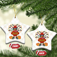 Funny Turkey Ice Hockey Gift Ceramic Ornament Thankful For Hockey - Wonder Print Shop