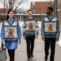 Funny Turkey Ice Hockey Gift V-Neck Knit Sweater Vest Thankful For Hockey - Wonder Print Shop