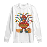 Funny Turkey Ice Hockey Gift Long Sleeve Shirt Thankful For Hockey - Wonder Print Shop