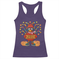 Funny Turkey Ice Hockey Gift Racerback Tank Top Thankful For Hockey - Wonder Print Shop