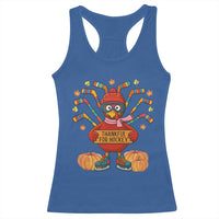 Funny Turkey Ice Hockey Gift Racerback Tank Top Thankful For Hockey - Wonder Print Shop
