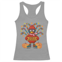 Funny Turkey Ice Hockey Gift Racerback Tank Top Thankful For Hockey - Wonder Print Shop