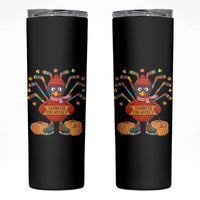 Funny Turkey Ice Hockey Gift Skinny Tumbler Thankful For Hockey - Wonder Print Shop