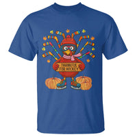 Funny Turkey Ice Hockey Gift T Shirt Thankful For Hockey - Wonder Print Shop