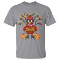 Funny Turkey Ice Hockey Gift T Shirt Thankful For Hockey - Wonder Print Shop
