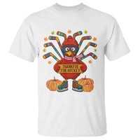 Funny Turkey Ice Hockey Gift T Shirt Thankful For Hockey - Wonder Print Shop