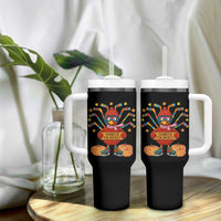 Funny Turkey Ice Hockey Gift Tumbler With Handle Thankful For Hockey - Wonder Print Shop