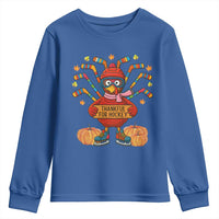 Funny Turkey Ice Hockey Gift Youth Sweatshirt Thankful For Hockey - Wonder Print Shop