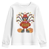 Funny Turkey Ice Hockey Gift Youth Sweatshirt Thankful For Hockey - Wonder Print Shop