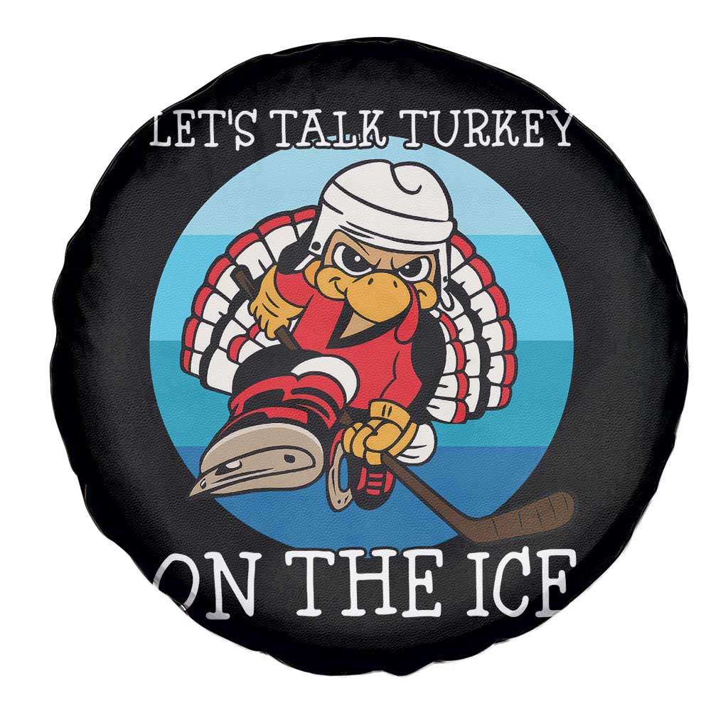 Lets Talk Turkey On The Ice Spare Tire Cover Retro Ocean Blue Ice Hockey Gift - Wonder Print Shop