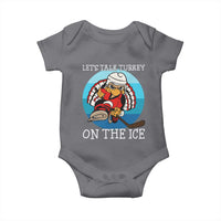 Lets Talk Turkey On The Ice Baby Onesie Retro Ocean Blue Ice Hockey Gift - Wonder Print Shop