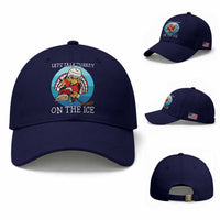 Lets Talk Turkey On The Ice Baseball Cap Retro Ocean Blue Ice Hockey Gift