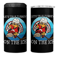 Lets Talk Turkey On The Ice 4 in 1 Can Cooler Tumbler Retro Ocean Blue Ice Hockey Gift - Wonder Print Shop