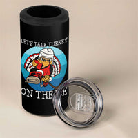 Lets Talk Turkey On The Ice 4 in 1 Can Cooler Tumbler Retro Ocean Blue Ice Hockey Gift - Wonder Print Shop