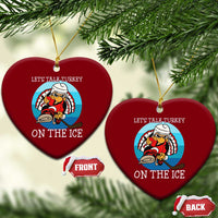 Lets Talk Turkey On The Ice Ceramic Ornament Retro Ocean Blue Ice Hockey Gift - Wonder Print Shop